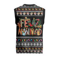 Mexican Sumbrero and Snowman Christmas Knitted V-Neck Vest Feliz Navidad Mexico - Wonder Print Shop