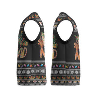 Mexican Sumbrero and Snowman Christmas Knitted V-Neck Vest Feliz Navidad Mexico - Wonder Print Shop