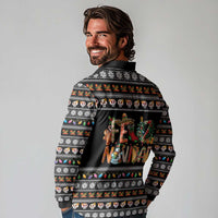 Mexican Sumbrero and Snowman Christmas Long Sleeve Polo Shirt Feliz Navidad Mexico - Wonder Print Shop