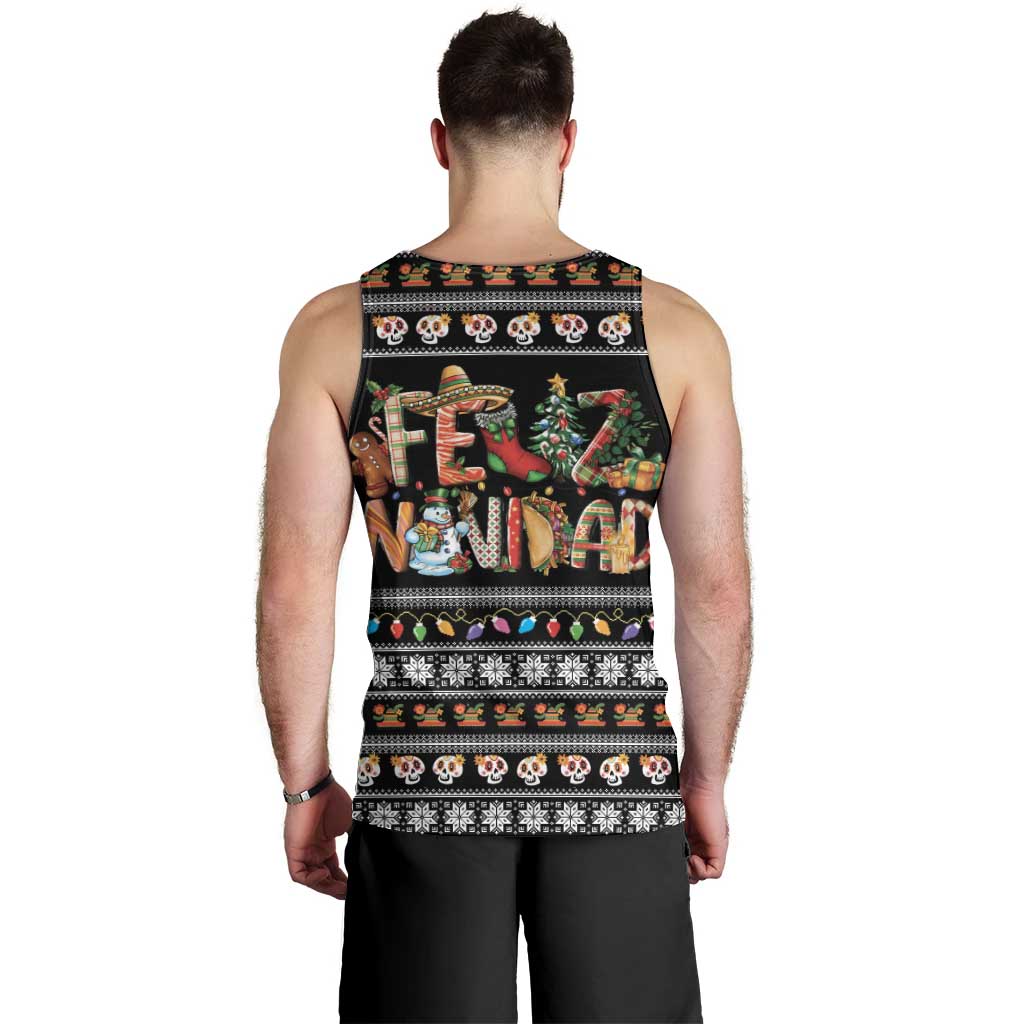 Mexican Sumbrero and Snowman Christmas Men Tank Top Feliz Navidad Mexico - Wonder Print Shop