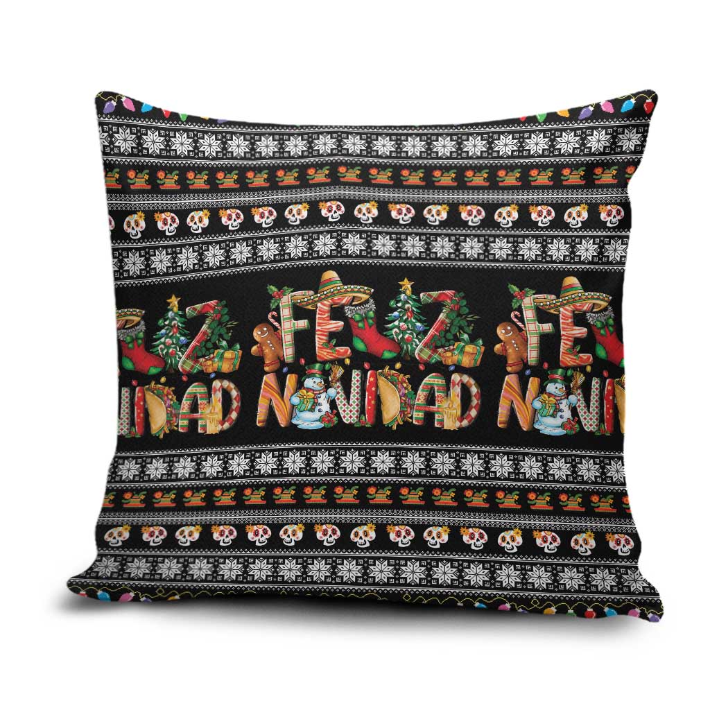 Mexican Sumbrero and Snowman Christmas Pillow Cover Feliz Navidad Mexico - Wonder Print Shop