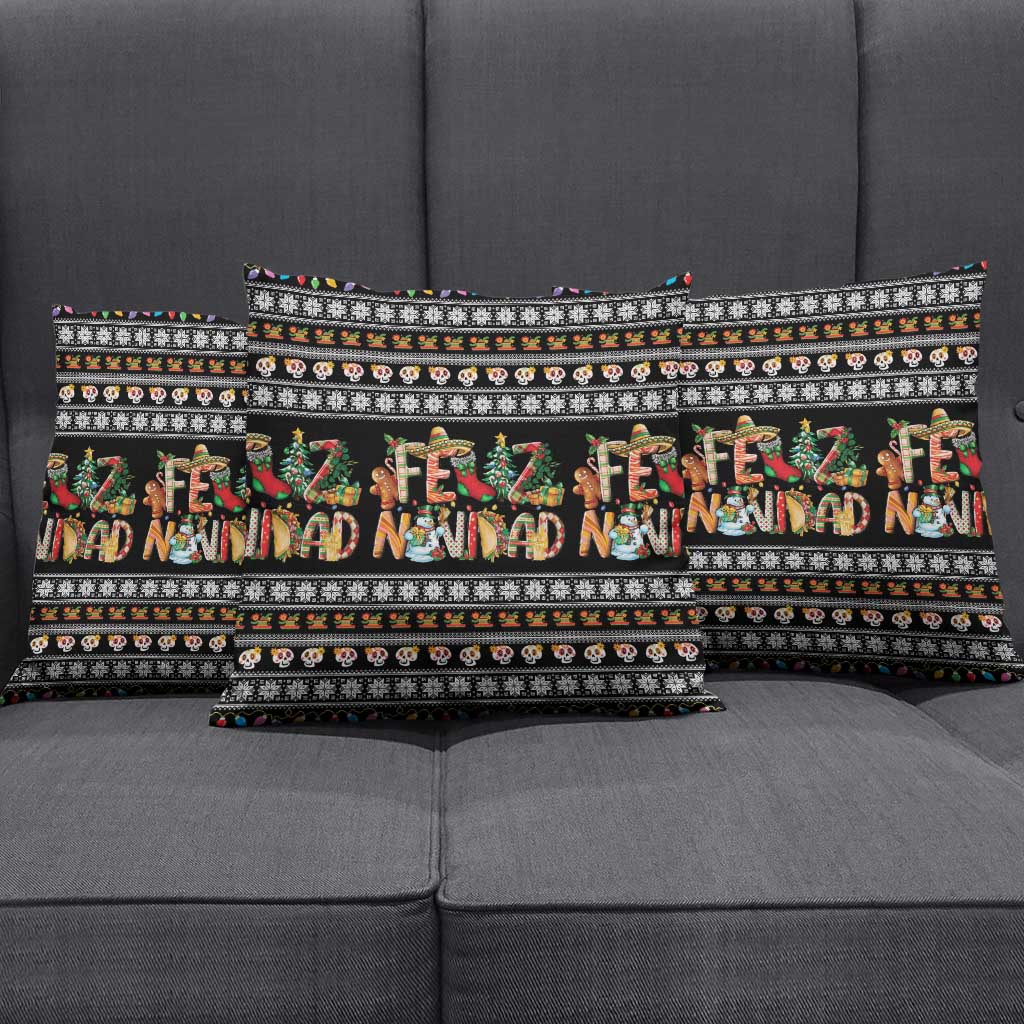 Mexican Sumbrero and Snowman Christmas Pillow Cover Feliz Navidad Mexico - Wonder Print Shop