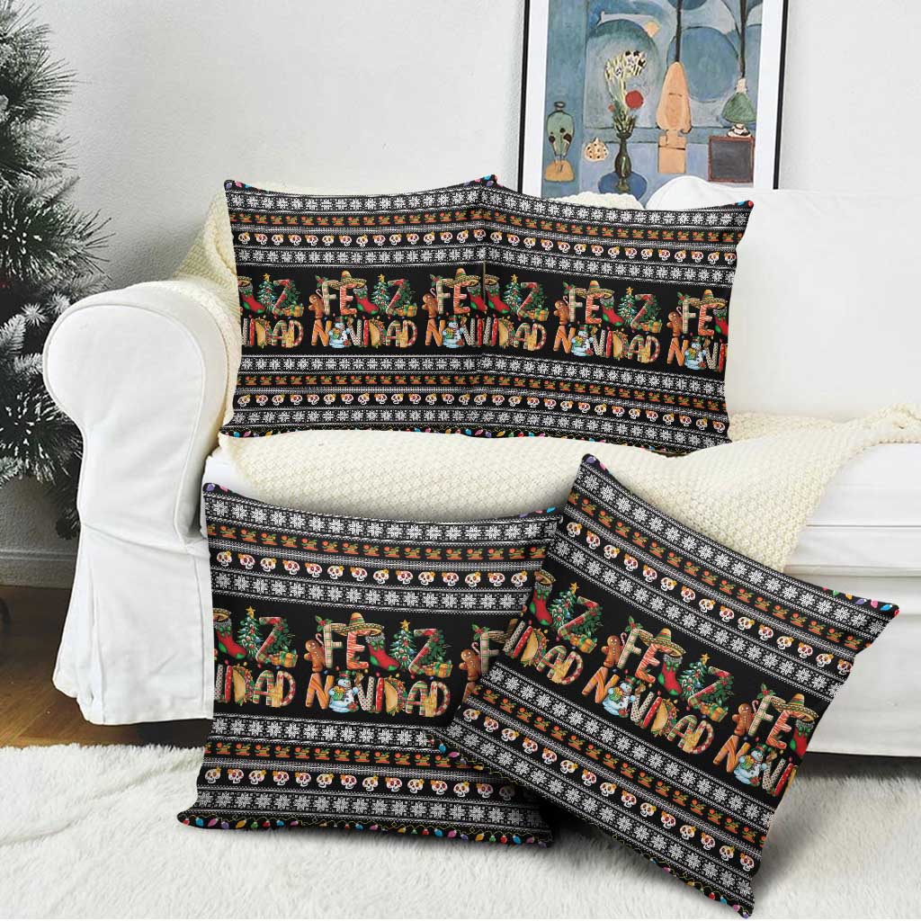 Mexican Sumbrero and Snowman Christmas Pillow Cover Feliz Navidad Mexico - Wonder Print Shop