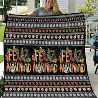 Mexican Sumbrero and Snowman Christmas Quilt Feliz Navidad Mexico - Wonder Print Shop