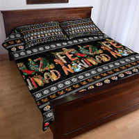 Mexican Sumbrero and Snowman Christmas Quilt Bed Set Feliz Navidad Mexico - Wonder Print Shop