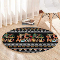Mexican Sumbrero and Snowman Christmas Round Carpet Feliz Navidad Mexico - Wonder Print Shop