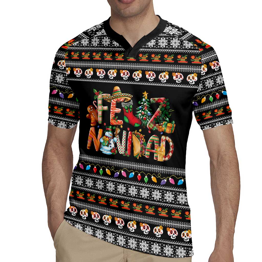 Mexican Sumbrero and Snowman Christmas Rugby Jersey Feliz Navidad Mexico - Wonder Print Shop