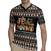 Mexican Sumbrero and Snowman Christmas Rugby Jersey Feliz Navidad Mexico - Wonder Print Shop