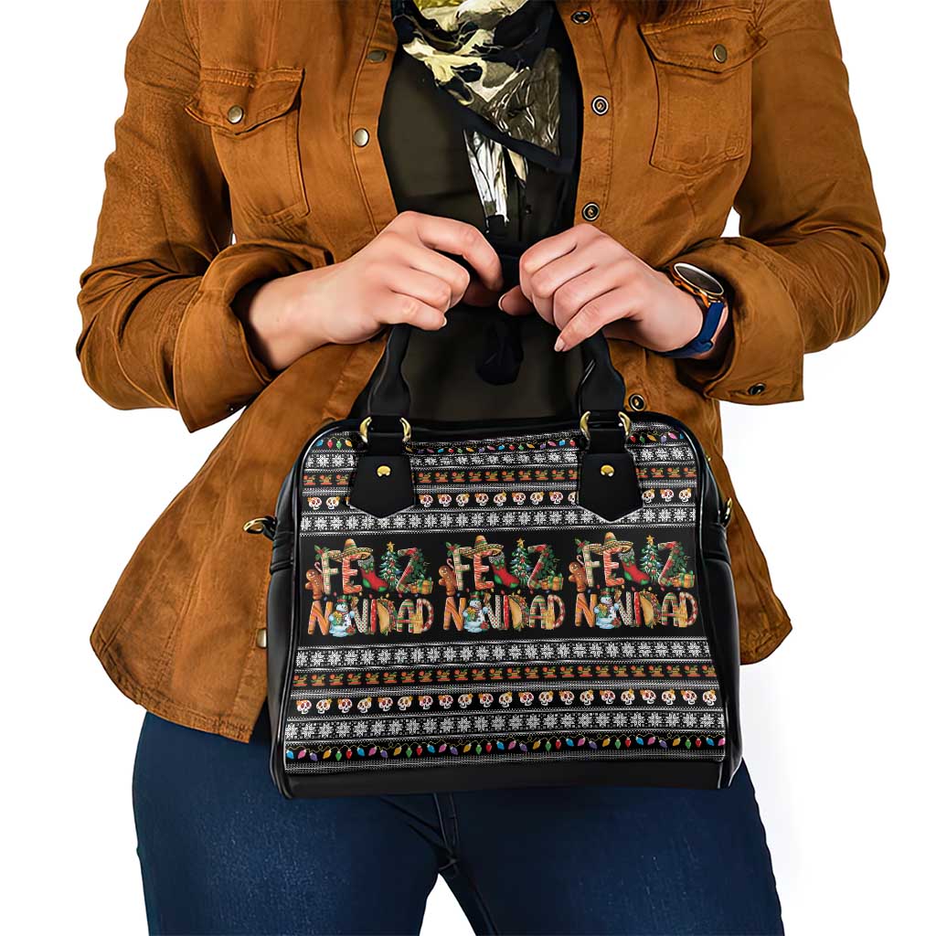Mexican Sumbrero and Snowman Christmas Shoulder Handbag Feliz Navidad Mexico - Wonder Print Shop