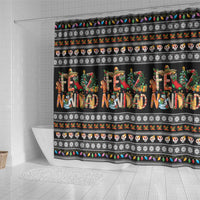 Mexican Sumbrero and Snowman Christmas Shower Curtain Feliz Navidad Mexico - Wonder Print Shop