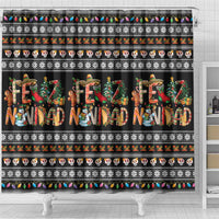 Mexican Sumbrero and Snowman Christmas Shower Curtain Feliz Navidad Mexico - Wonder Print Shop
