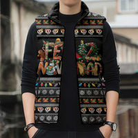 Mexican Sumbrero and Snowman Christmas Sleeveless Puffer Jacket Feliz Navidad Mexico - Wonder Print Shop