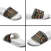 Mexican Sumbrero and Snowman Christmas Slide Sandals Feliz Navidad Mexico - Wonder Print Shop