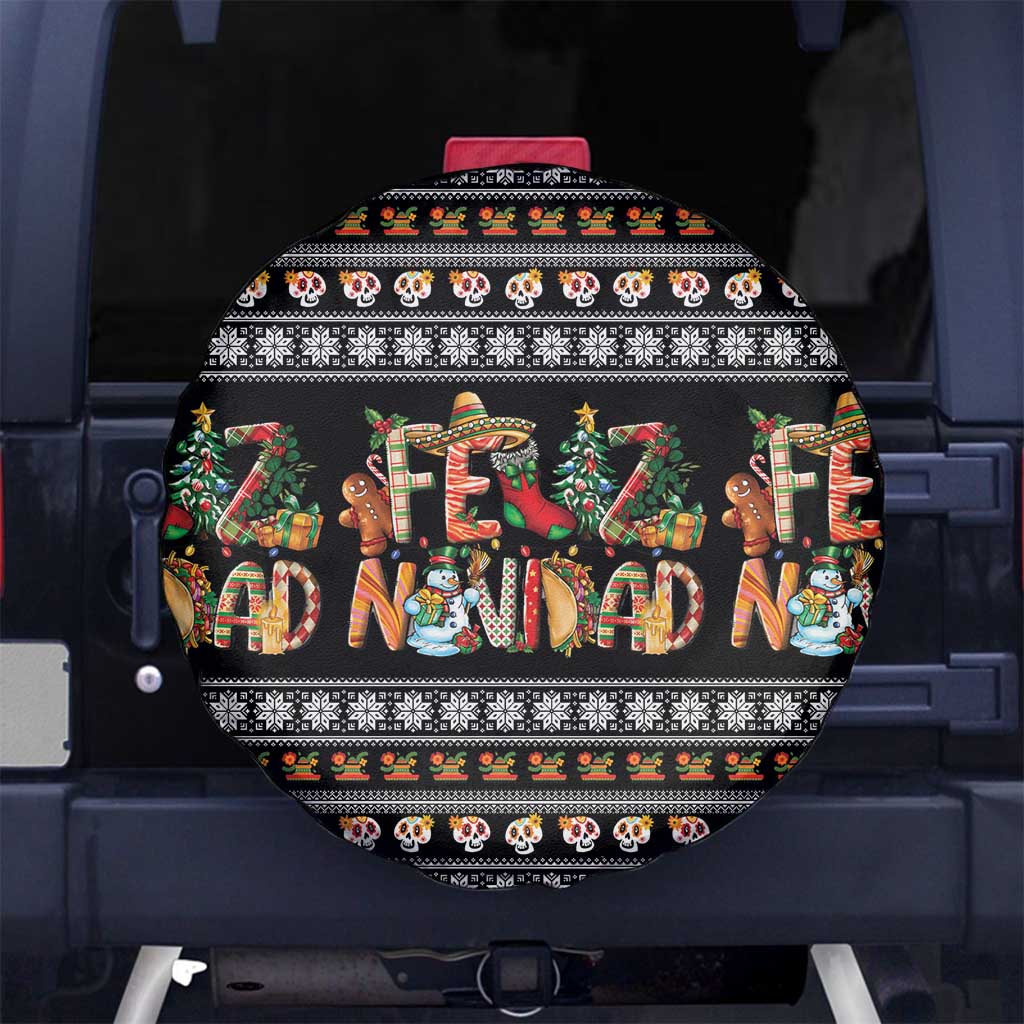 Mexican Sumbrero and Snowman Christmas Spare Tire Cover Feliz Navidad Mexico - Wonder Print Shop