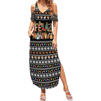 Mexican Sumbrero and Snowman Christmas Summer Maxi Dress Feliz Navidad Mexico - Wonder Print Shop