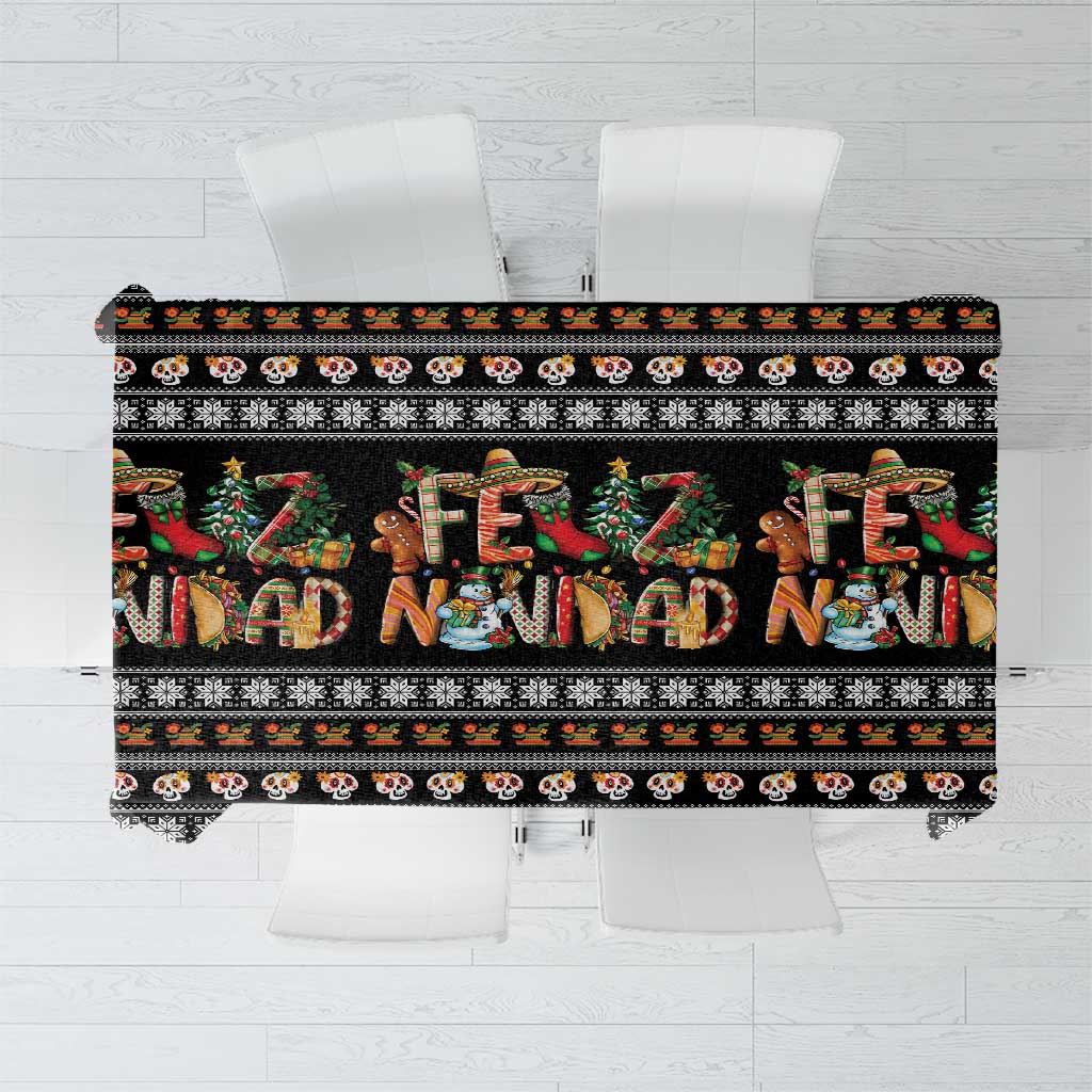 Mexican Sumbrero and Snowman Christmas Tablecloth Feliz Navidad Mexico - Wonder Print Shop