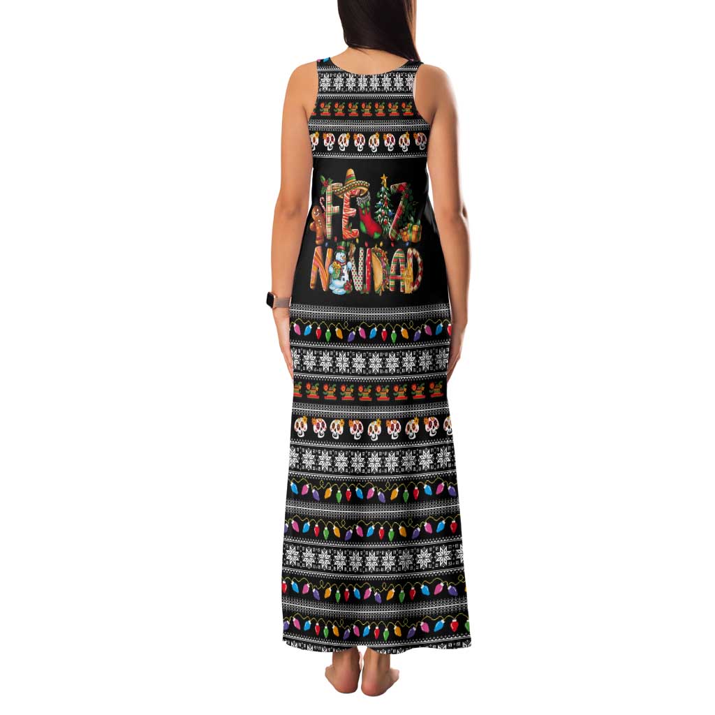 Mexican Sumbrero and Snowman Christmas Tank Maxi Dress Feliz Navidad Mexico - Wonder Print Shop