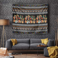 Mexican Sumbrero and Snowman Christmas Tapestry Feliz Navidad Mexico - Wonder Print Shop