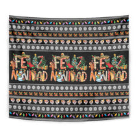 Mexican Sumbrero and Snowman Christmas Tapestry Feliz Navidad Mexico - Wonder Print Shop