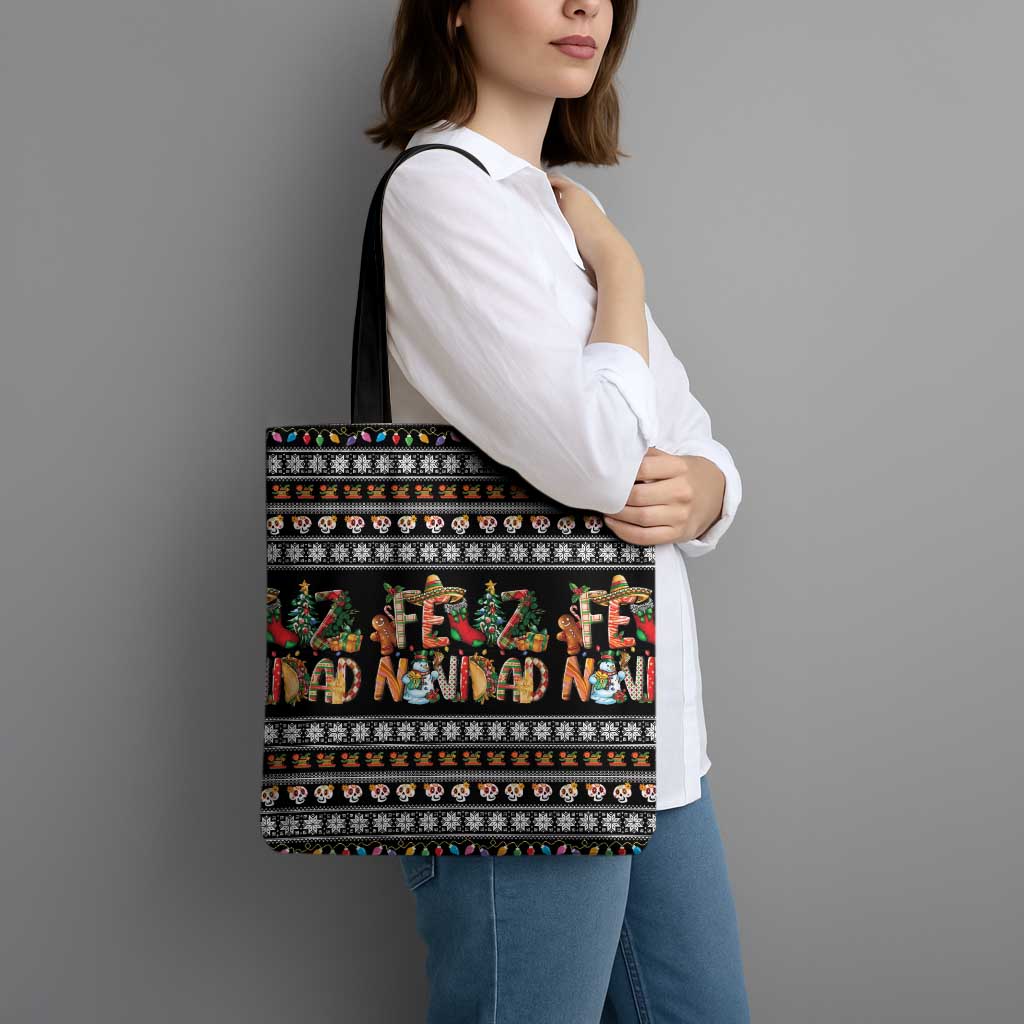Mexican Sumbrero and Snowman Christmas Tote Bag Feliz Navidad Mexico - Wonder Print Shop