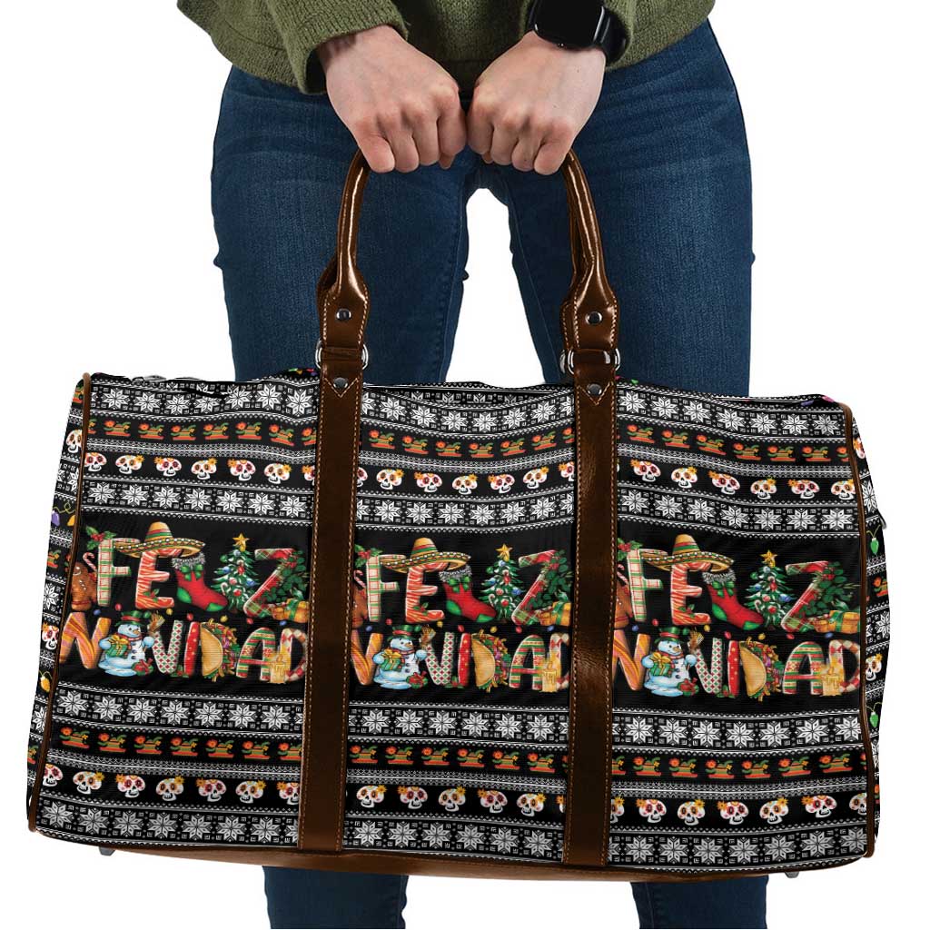 Mexican Sumbrero and Snowman Christmas Travel Bag Feliz Navidad Mexico - Wonder Print Shop