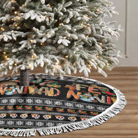 Mexican Sumbrero and Snowman Christmas Tree Skirt Feliz Navidad Mexico - Wonder Print Shop