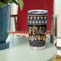 Mexican Sumbrero and Snowman Christmas Tumbler Cup Feliz Navidad Mexico - Wonder Print Shop