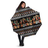 Mexican Sumbrero and Snowman Christmas Umbrella Feliz Navidad Mexico - Wonder Print Shop