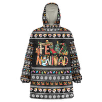 Mexican Sumbrero and Snowman Christmas Wearable Blanket Hoodie Feliz Navidad Mexico - Wonder Print Shop