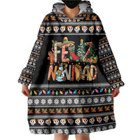 Mexican Sumbrero and Snowman Christmas Wearable Blanket Hoodie Feliz Navidad Mexico - Wonder Print Shop
