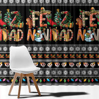 Mexican Sumbrero and Snowman Christmas Window Curtain Feliz Navidad Mexico - Wonder Print Shop