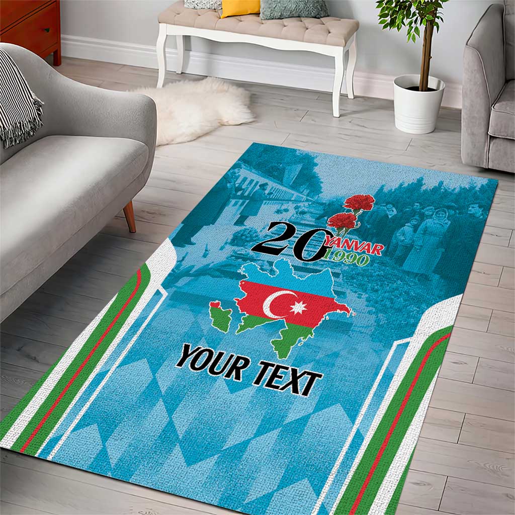 Personalized Azerbaijan Black January Area Rug 20 Yanvar 1990 LT9 - Wonder Print Shop