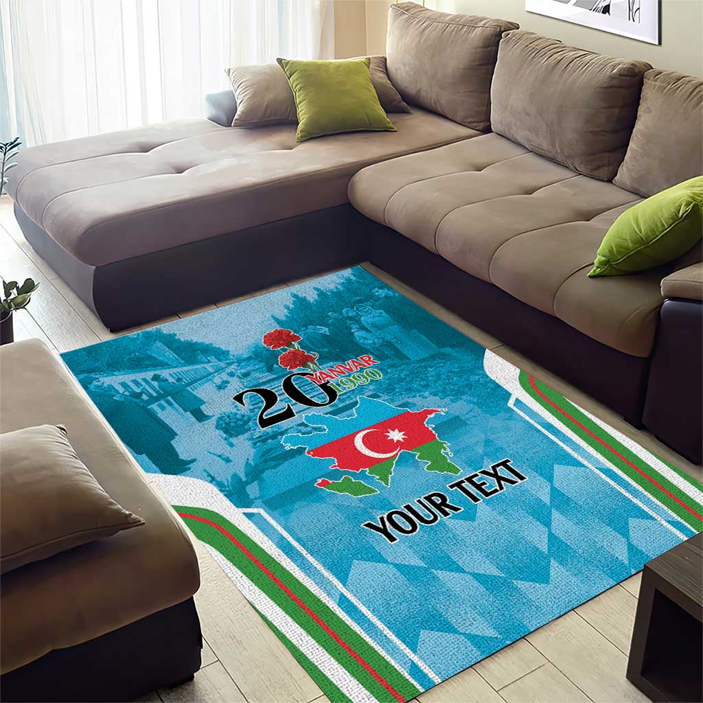Personalized Azerbaijan Black January Area Rug 20 Yanvar 1990 LT9 - Wonder Print Shop