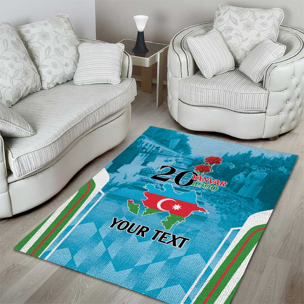 Personalized Azerbaijan Black January Area Rug 20 Yanvar 1990 LT9 - Wonder Print Shop