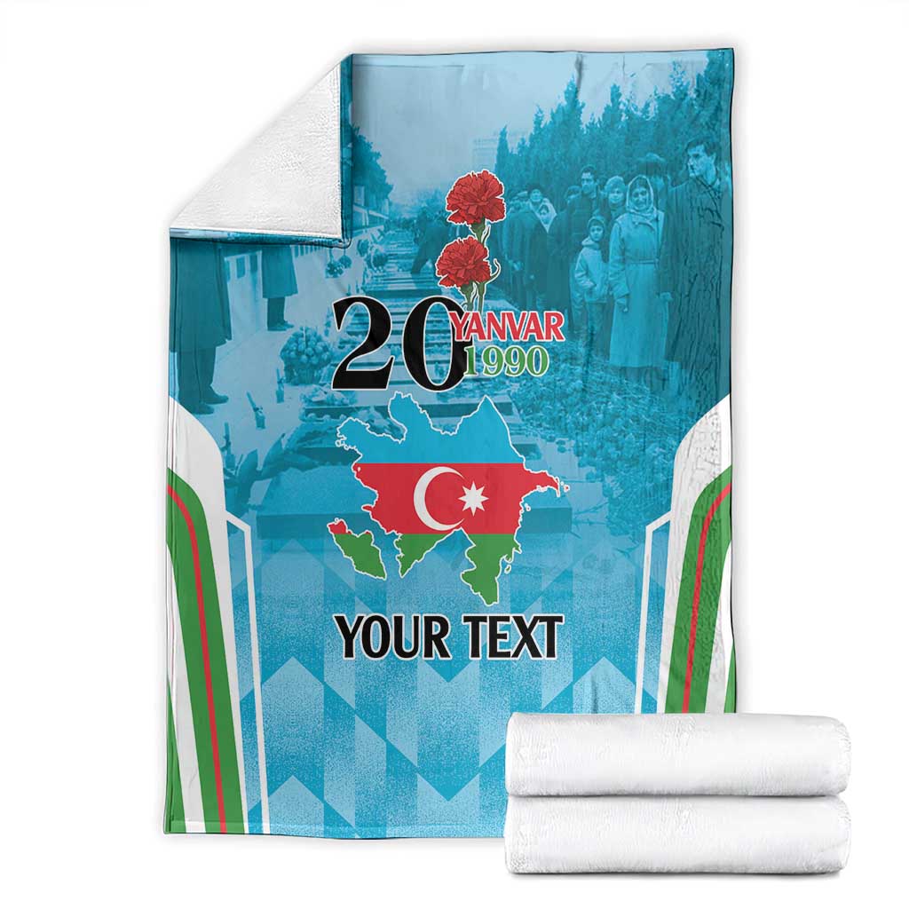 Personalized Azerbaijan Black January Blanket 20 Yanvar 1990
