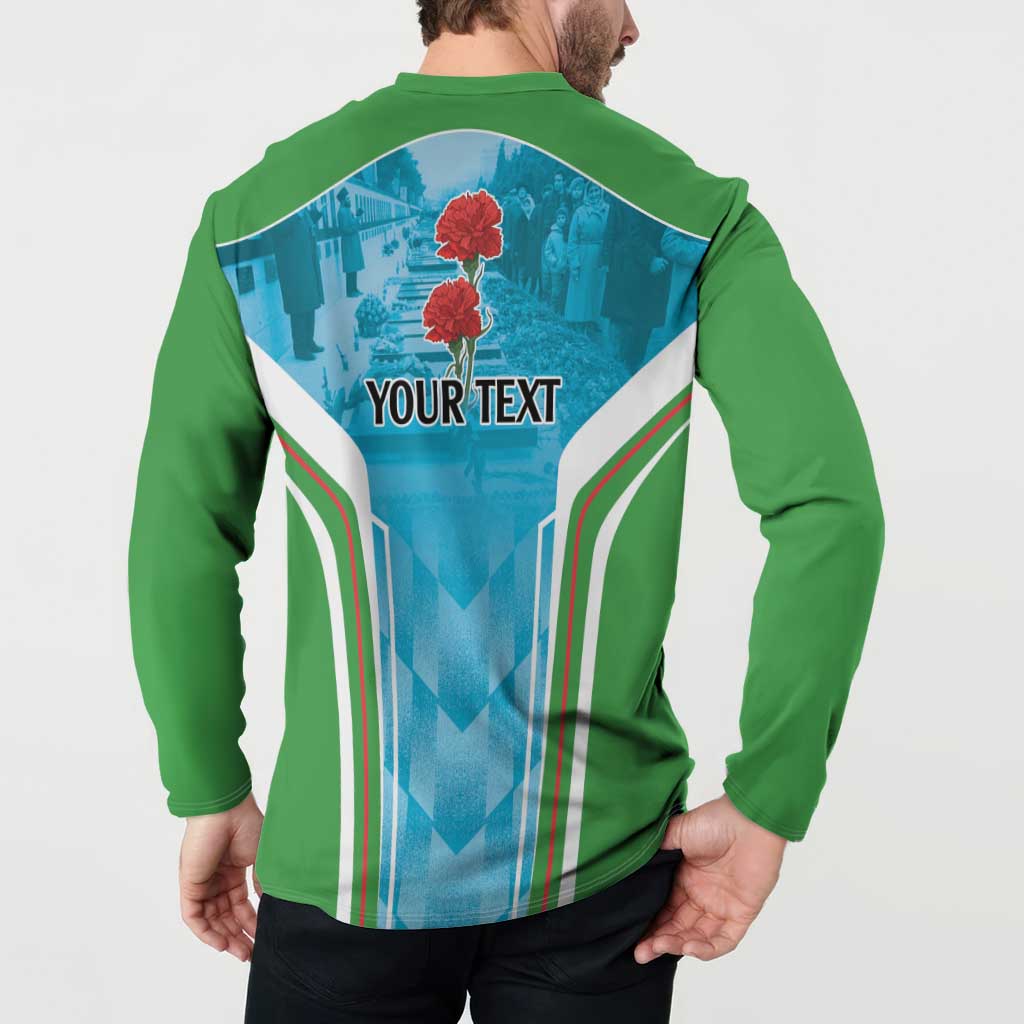 Personalized Azerbaijan Black January Button Sweatshirt 20 Yanvar 1990 LT9 - Wonder Print Shop