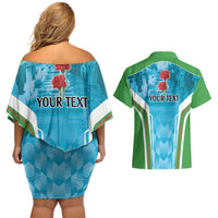 Personalized Azerbaijan Black January Couples Matching Off Shoulder Short Dress and Hawaiian Shirt 20 Yanvar 1990 LT9 - Wonder Print Shop