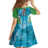 Personalized Azerbaijan Black January Kid Short Sleeve Dress 20 Yanvar 1990 - Wonder Print Shop