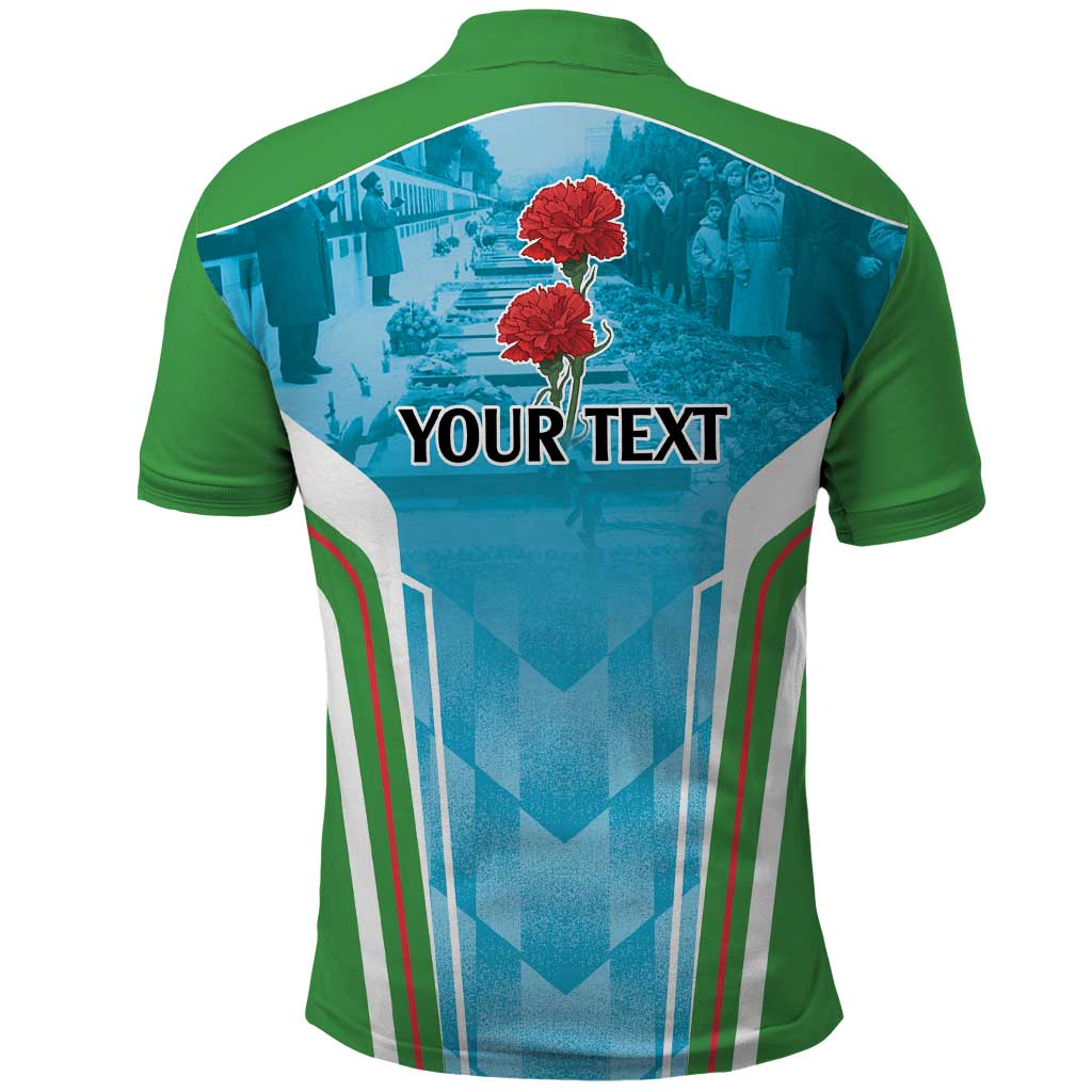 Personalized Azerbaijan Black January Polo Shirt 20 Yanvar 1990 - Wonder Print Shop