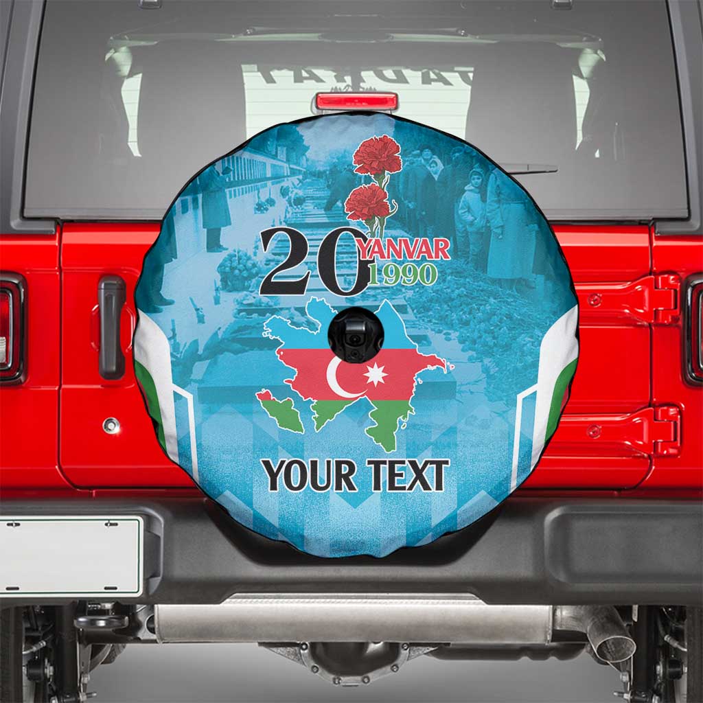Personalized Azerbaijan Black January Spare Tire Cover 20 Yanvar 1990 - Wonder Print Shop
