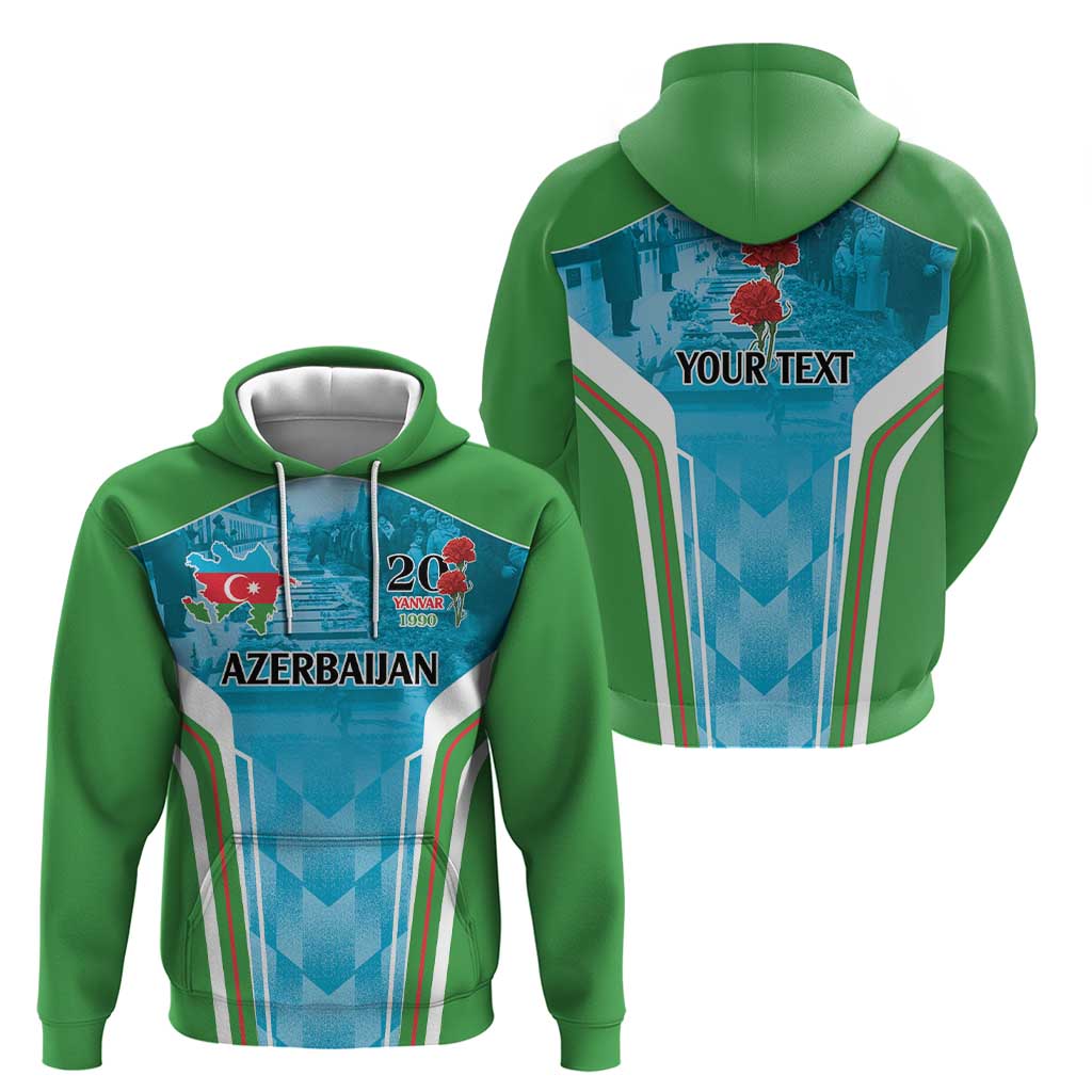 Personalized Azerbaijan Black January Zip Hoodie 20 Yanvar 1990 - Wonder Print Shop