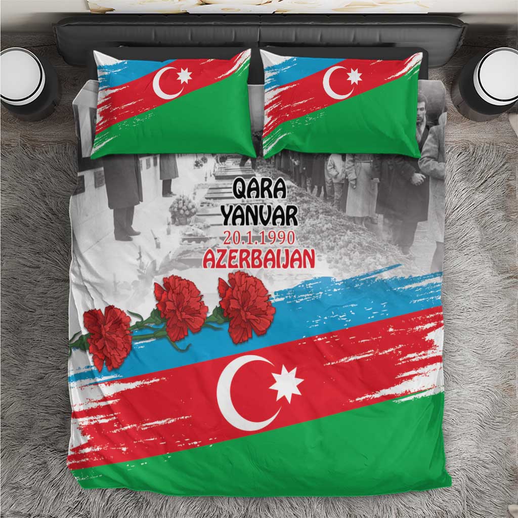 Azerbaijan Qara Yanvar Bedding Set with Flag Style LT9 - Wonder Print Shop