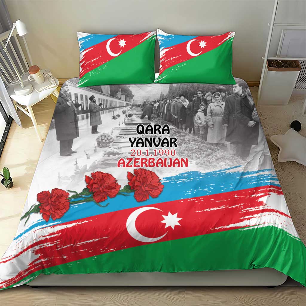 Azerbaijan Qara Yanvar Bedding Set with Flag Style LT9 - Wonder Print Shop