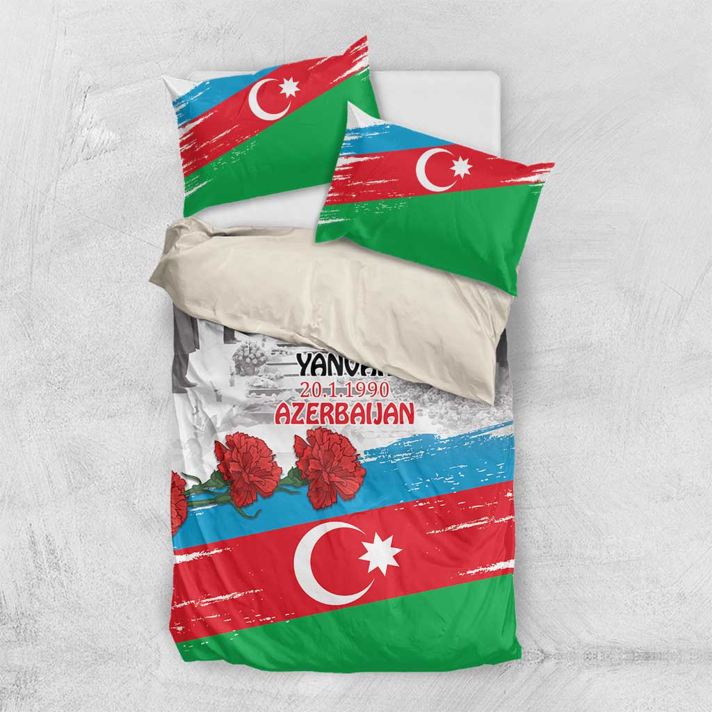 Azerbaijan Qara Yanvar Bedding Set with Flag Style LT9 - Wonder Print Shop
