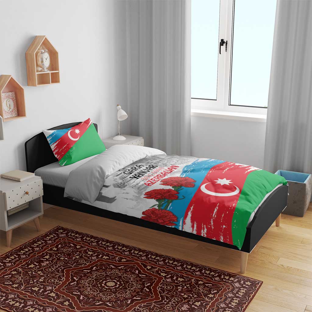 Azerbaijan Qara Yanvar Bedding Set with Flag Style LT9 - Wonder Print Shop