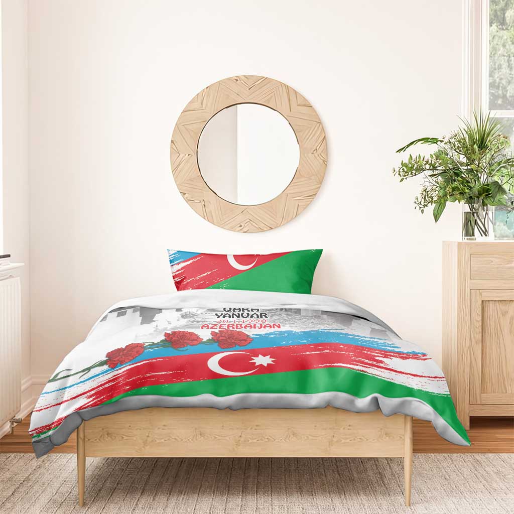 Azerbaijan Qara Yanvar Bedding Set with Flag Style LT9 - Wonder Print Shop