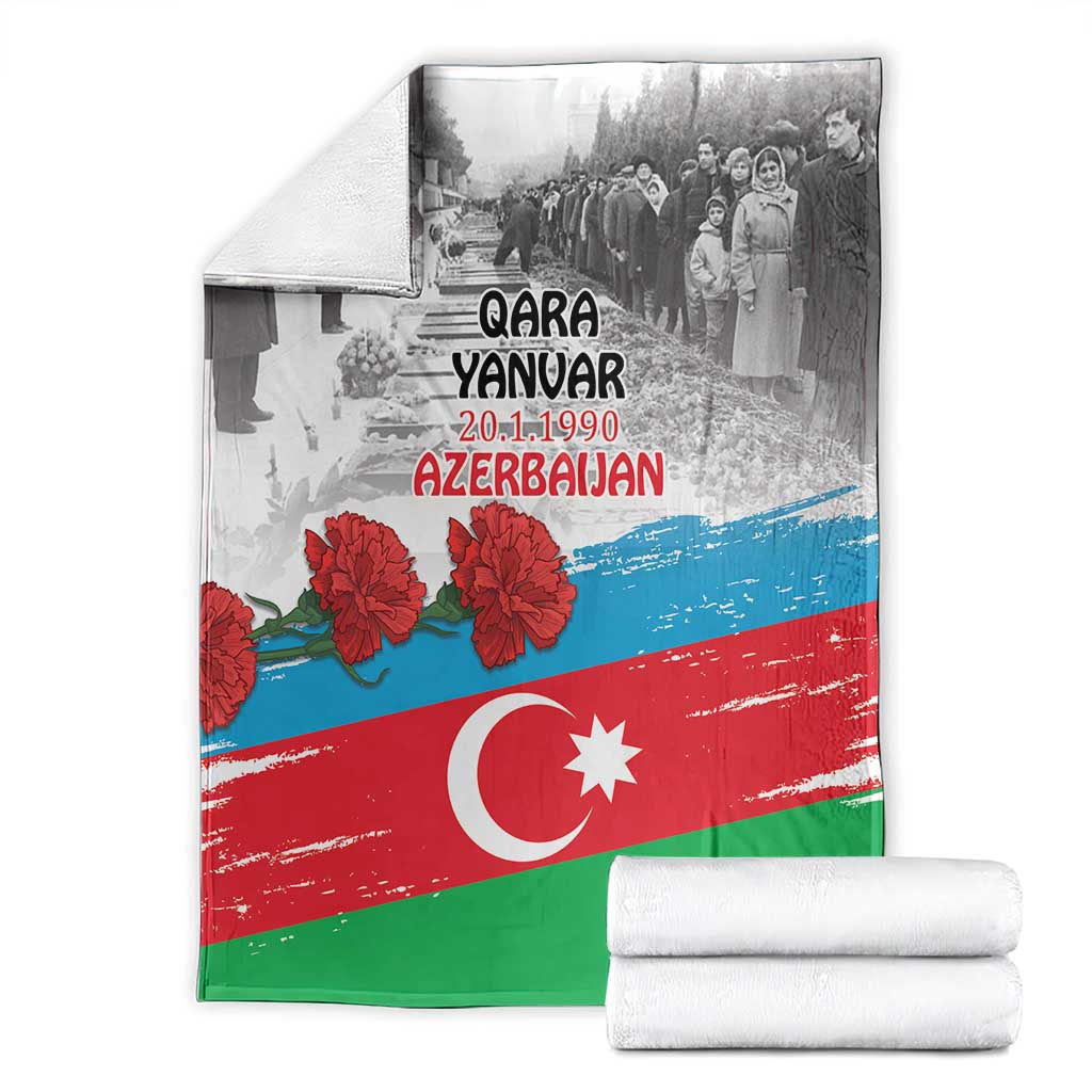 Azerbaijan Qara Yanvar Blanket with Flag Style