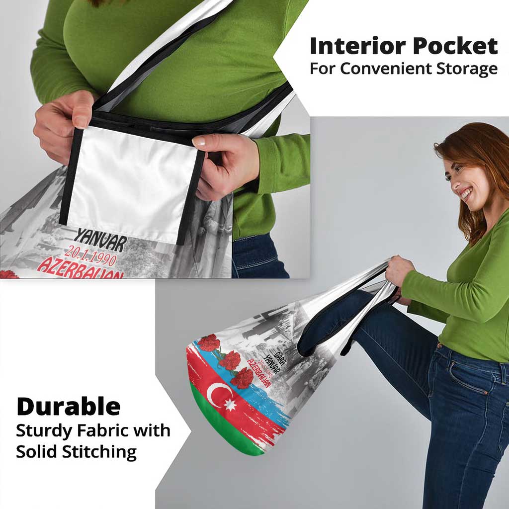 Azerbaijan Qara Yanvar Grocery Bag with Flag Style