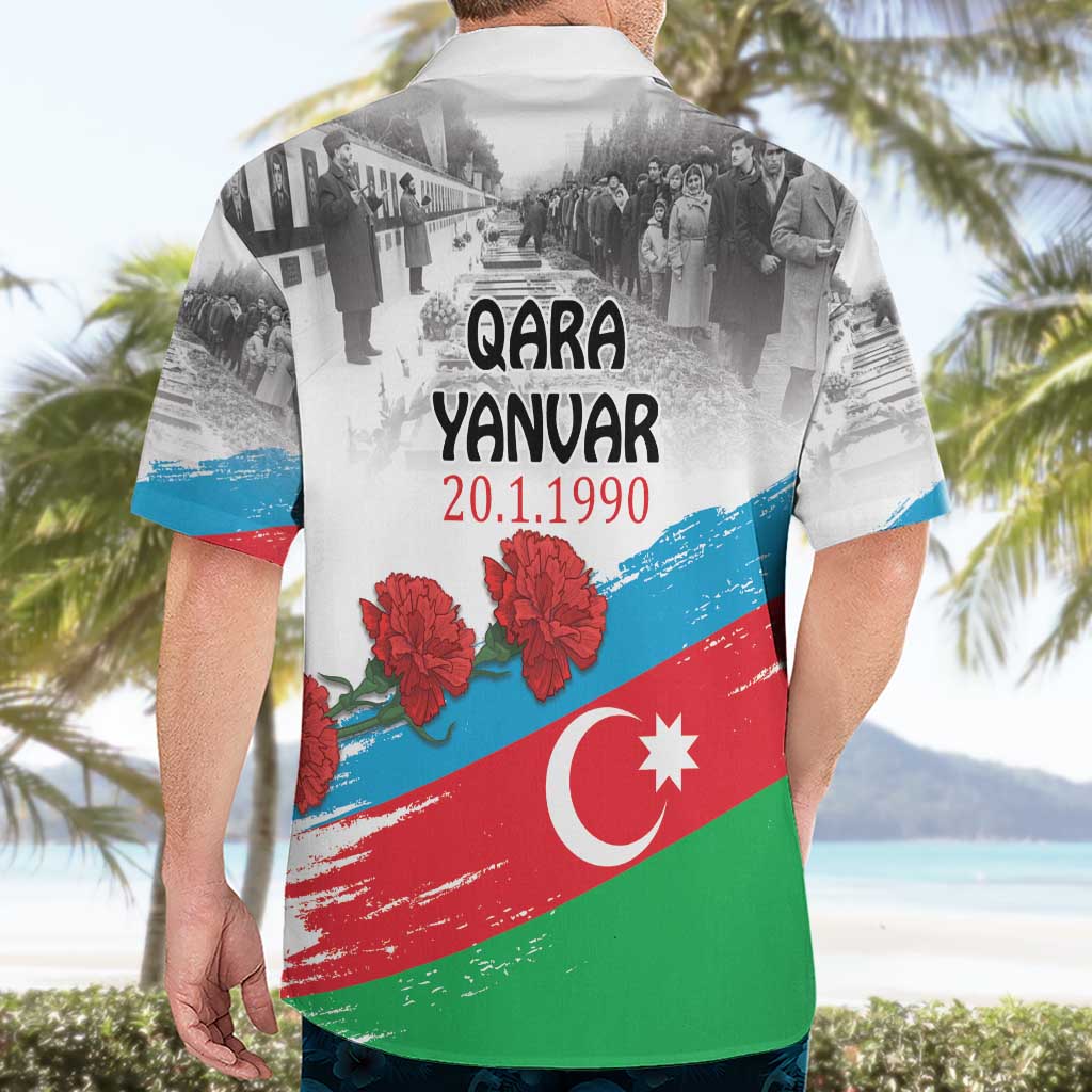 Azerbaijan Qara Yanvar Hawaiian Shirt with Flag Style - Wonder Print Shop