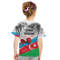 Azerbaijan Qara Yanvar Kid T Shirt with Flag Style - Wonder Print Shop